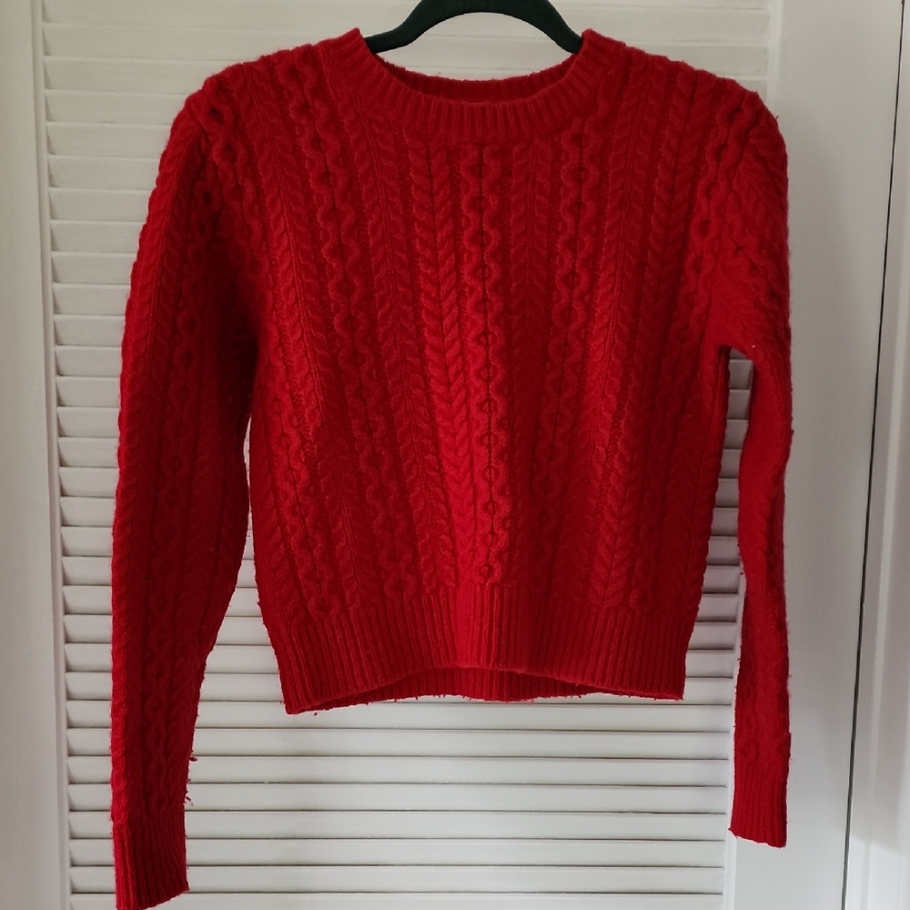 dELiA*s Vibrant Red Cable Knit Sweater